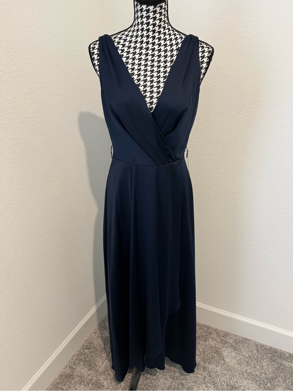 DKNY navy v-neck formal maxi dress gown